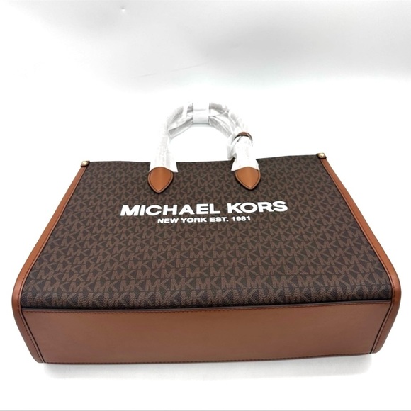 Michael Kors Medium Mirella Tote Bag Brown Leather - Picture 10 of 11